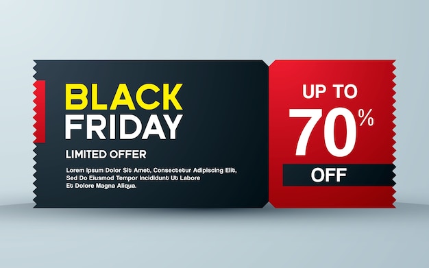 Black friday sale design ticket concept