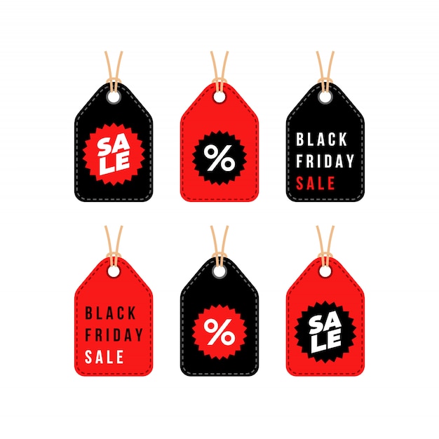 Black Friday Sale discount shopping tag set