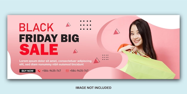 Black Friday sale Facebook cover banner poster social media promotional banner template