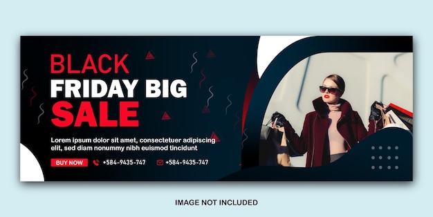 Black Friday sale Facebook cover banner poster social media promotional banner template