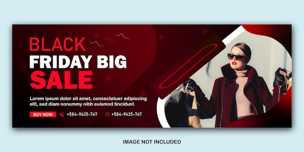 Black Friday sale Facebook cover banner poster social media promotional banner template