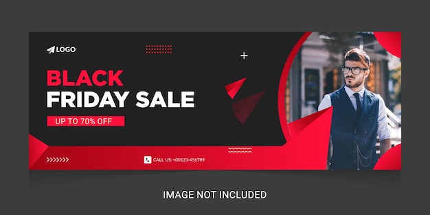 Black Friday sale facebook cover banner template