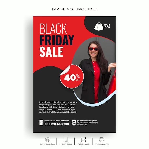 Vector black friday sale flyer and poster print template design