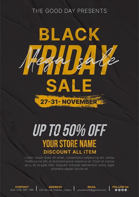 Black friday sale flyer template