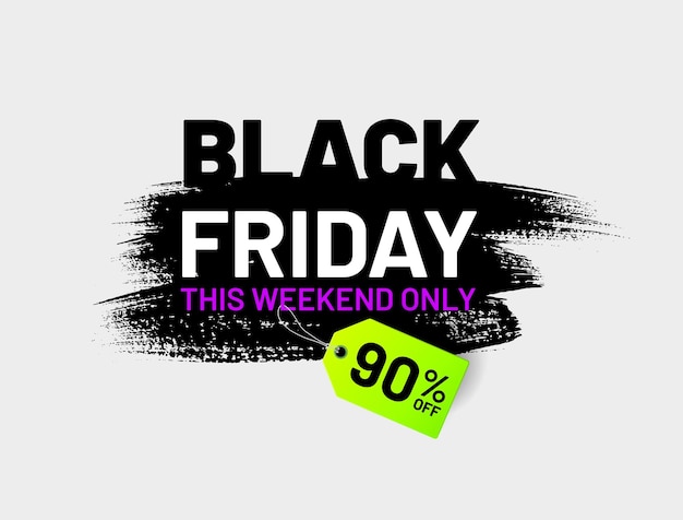 Black Friday sale label in shape of stroke