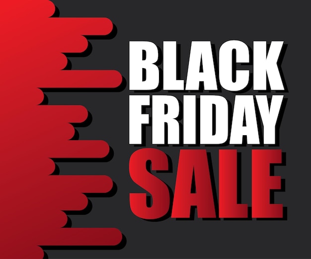 Black friday Sale modern Banner design template on red and black background