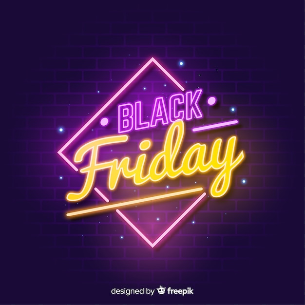 Black friday sale neon sign  background