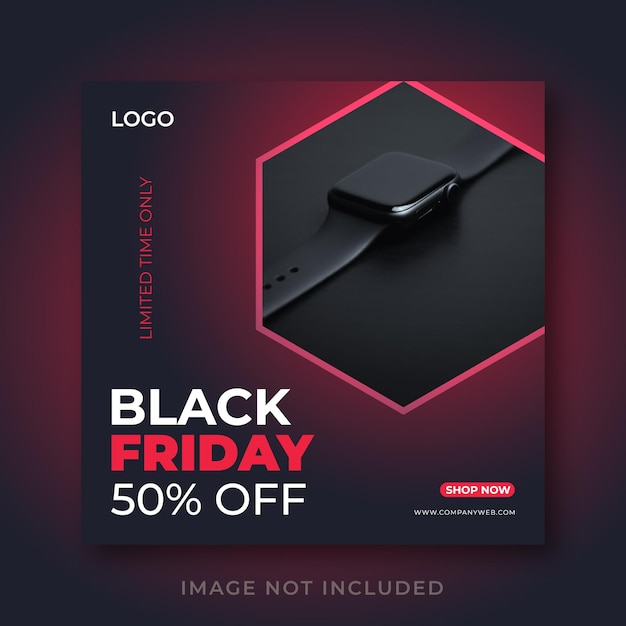 Black friday sale offer banner template