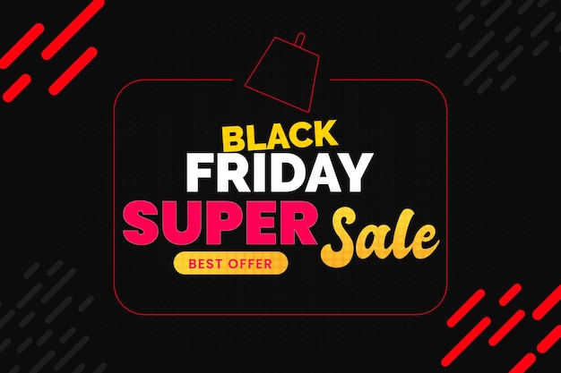 Black Friday Sale Offer Design Banner for Social Media Post and Web