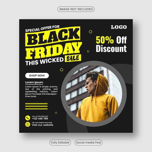 Black Friday sale poster banner social media promotion Instagram advertisement