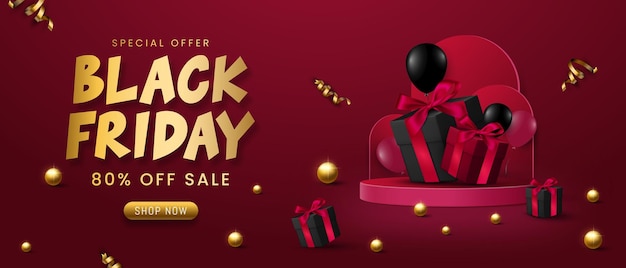 Black Friday Sale Realistic Banner