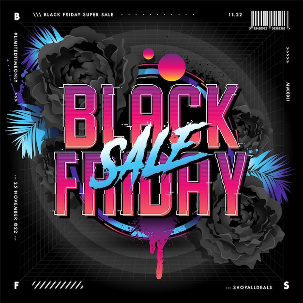 Black Friday Sale Retrowave Design