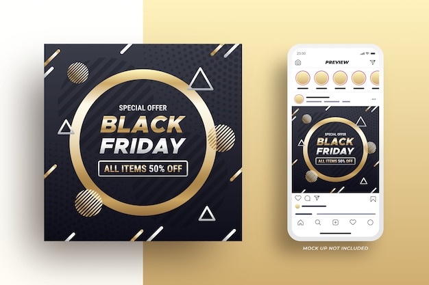 Vector black friday sale social media banner elegant