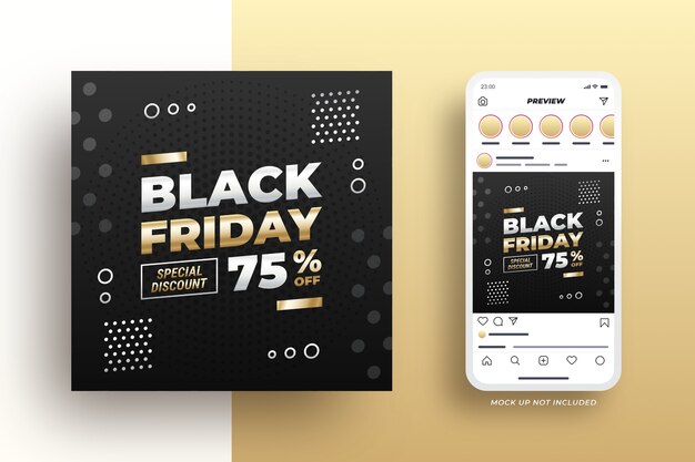 Vector black friday sale social media banner elegant