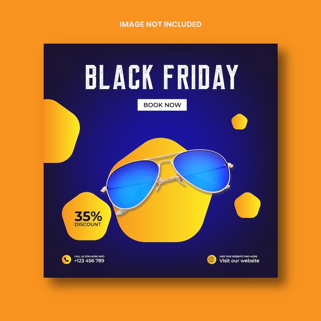 Black friday sale social media banner template and Instagram post