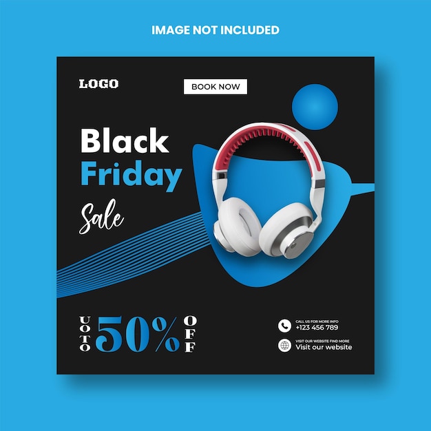 Black Friday sale social media pack template and Instagram post