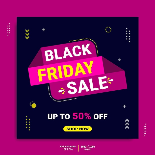 Black Friday Sale Social Media Post Design Template