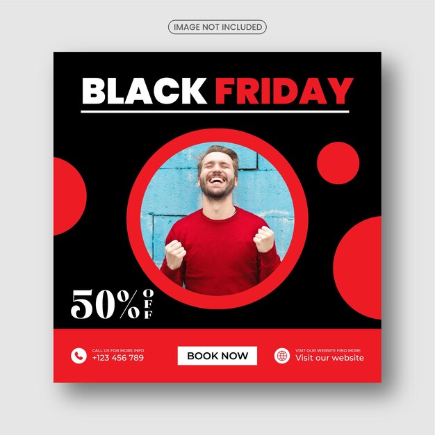 Vector black friday sale social media post template and instagram post