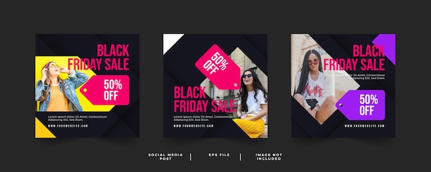 black friday  sale social media post template