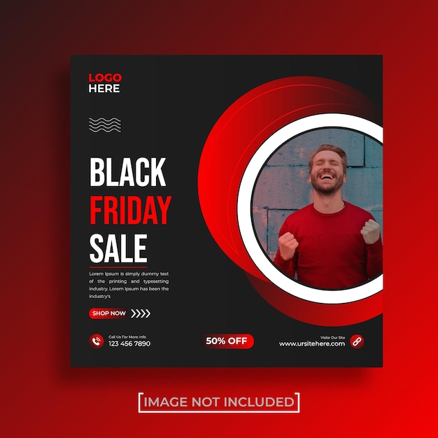 black Friday sale social media post template