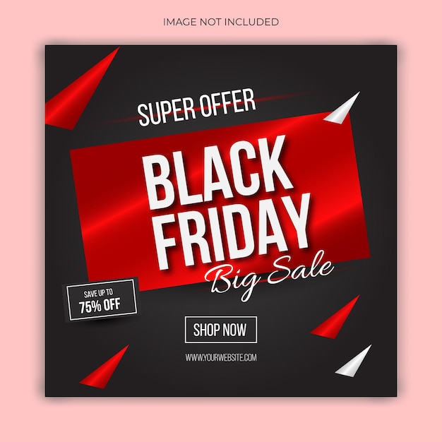 Black friday sale social media post template