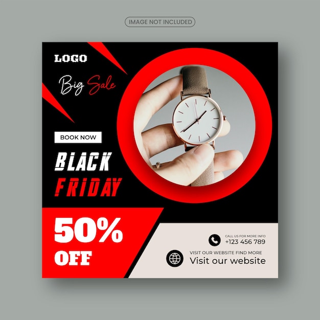 Black Friday sale social media posts and Instagram advertising post template