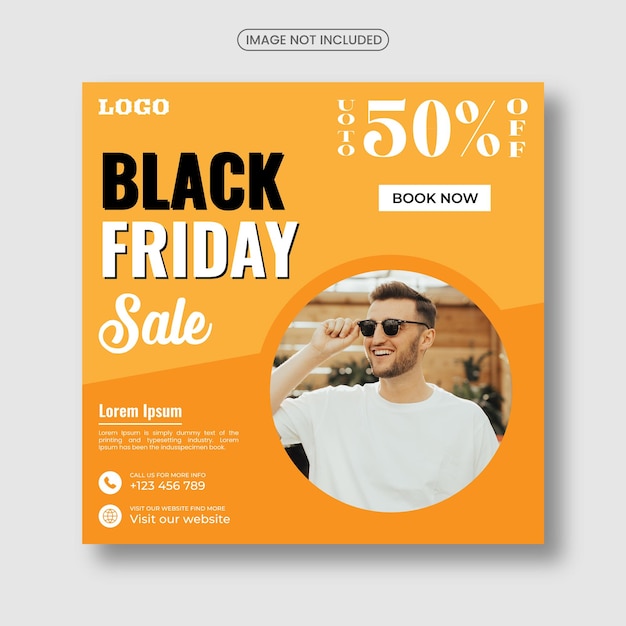 Black Friday sale social media posts and Instagram advertising post template