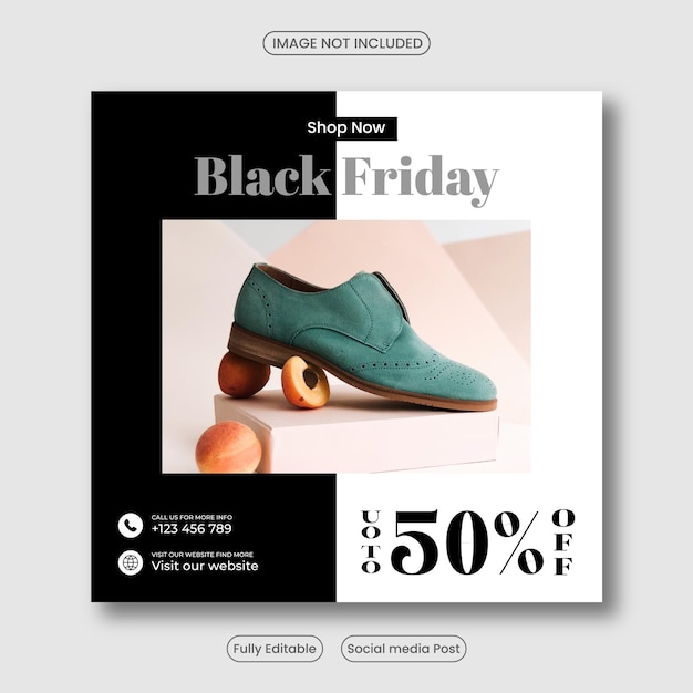 Black Friday sale social media posts and Instagram post advertising post web banner template