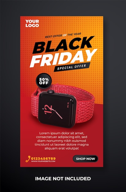 Black friday sale social media strories template