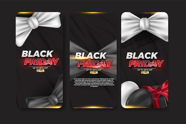 Black Friday Sale stories Premium Vector