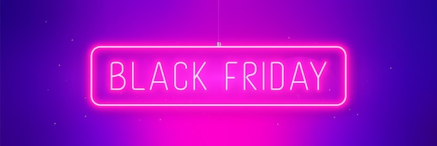 Black Friday Sale template design Hanging glowing frame