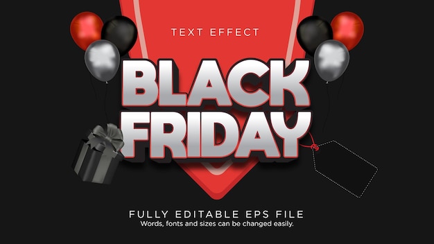 Black Friday Sale Text Effect Font Type Banner Background