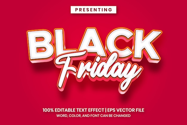 Black friday sale text effect with bold fun style