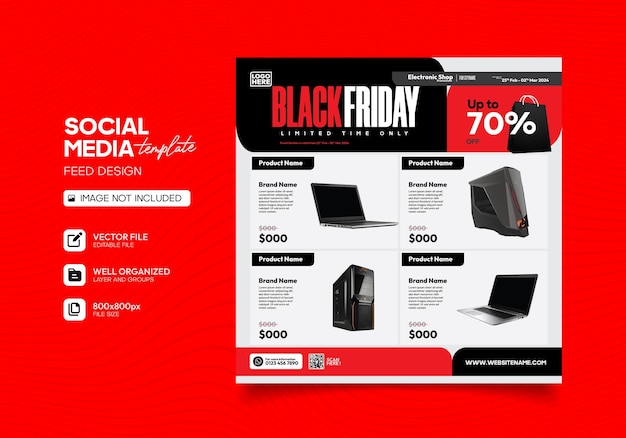 black friday sale trendy template for promotion campaign