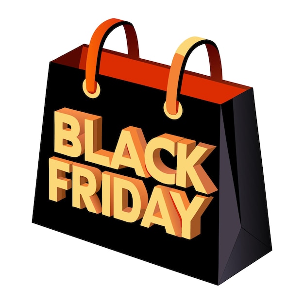 Black Friday sale vector shopping bag