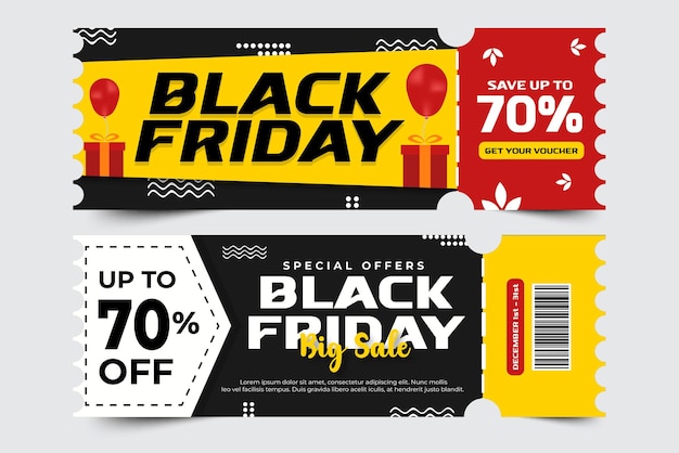 Black Friday sale voucher or coupon design template