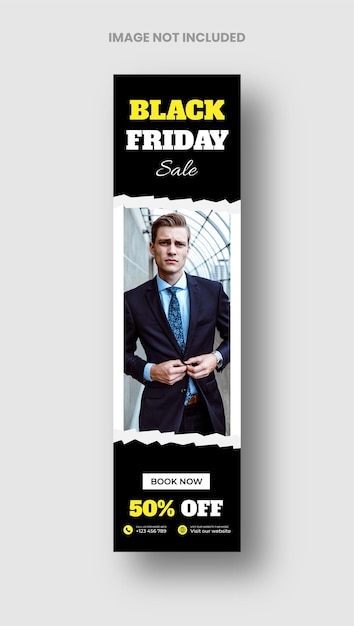 Black friday sale web banner template with space for the image