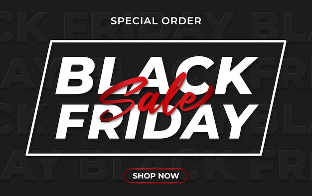 Black friday sale with 3d realistic text background