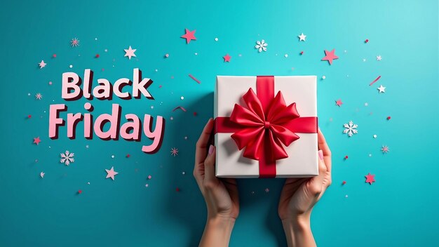 Vector black friday sale with gift