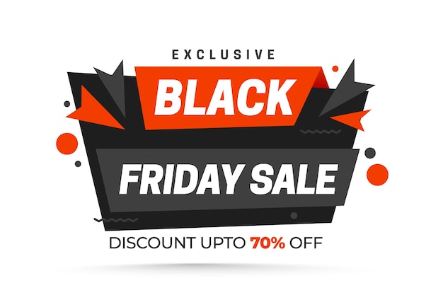 Black Friday sale with red   black ribbons on white background