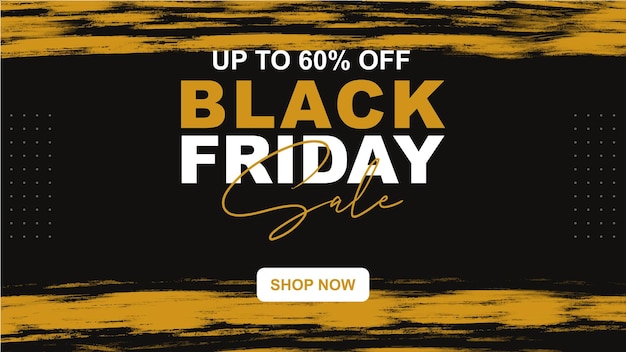 Black friday sale with yellow brush