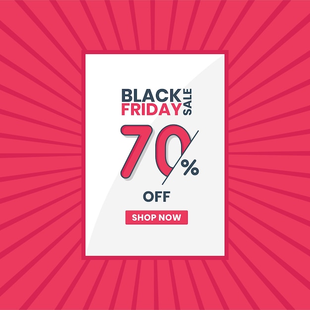 Vector black friday sales banner 70 off black friday promotion 70 discount offer