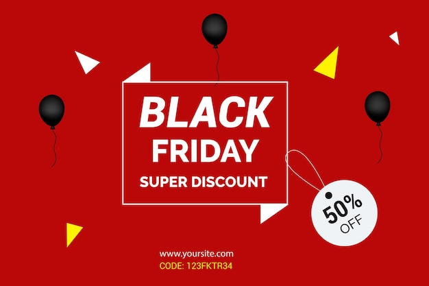 Black friday sales red background template design