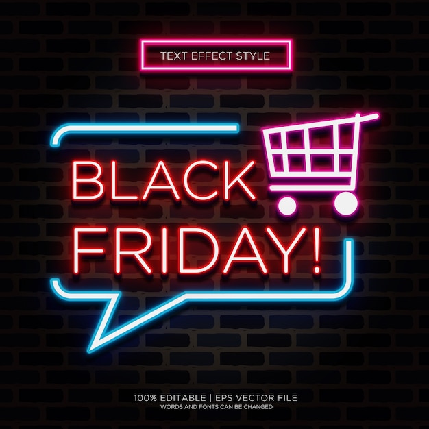 BLACK FRIDAY SHOP NEON TEXT EFFECTS