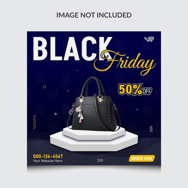 Black friday social media banner and instagram post template design