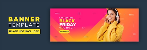 Black friday social media facebook cover template