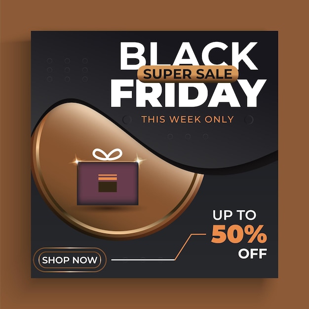 Vector black friday social media post design and discount sale