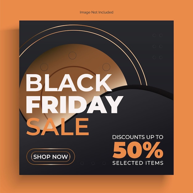 Vector black friday social media post design and discount sale