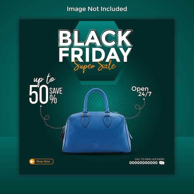 Vector black friday social media post design template vector file