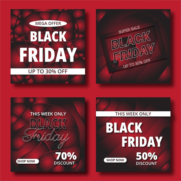 black Friday  social media post promo design template